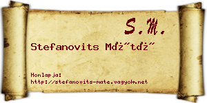 Stefanovits Máté névjegykártya
